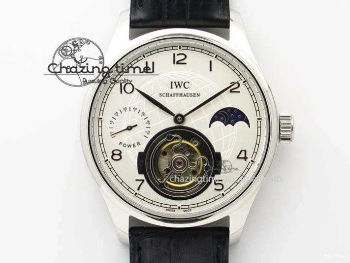 MIROTIME 0324 Portuguese IW545407 Black Dial ZF 1:1 Best Edition On Dark Blue Leather Strap DailyWear 7337